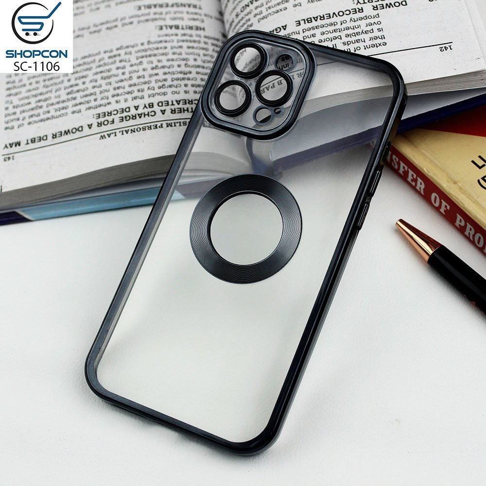 iPhone 12 Pro Case/Logo Hole/Camera Glass Protection/ Transparent Color Edges Cover/ Ring Case