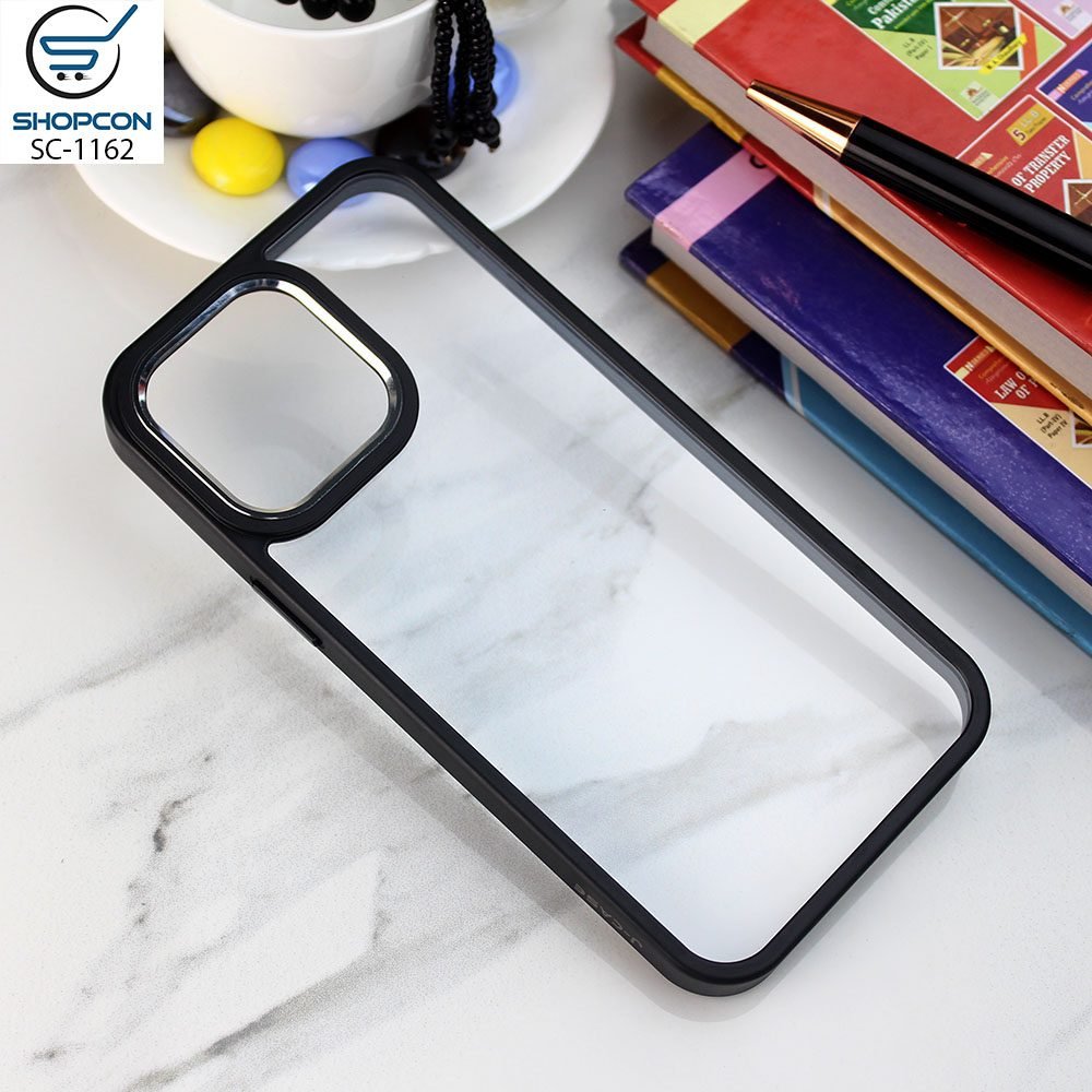 iPhone 14 Pro Max  / J-Case Shang Ping Series / Electroplated Round Camera Borders / Soft Color Borders / Transparent Back / Mobile Cover