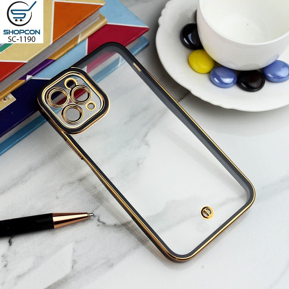 iPhone 11 Pro / Space TPU  /  Electro-Plating Color Borders / Camera Protection / Mobile Cover