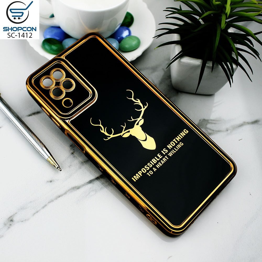 Samsung Galaxy A12 / Samsung Galaxy A12 Nacho / New Color Silk Shine Deer Case / Electroplating Borders / Soft Case with Camera Protection / Mobile Cover