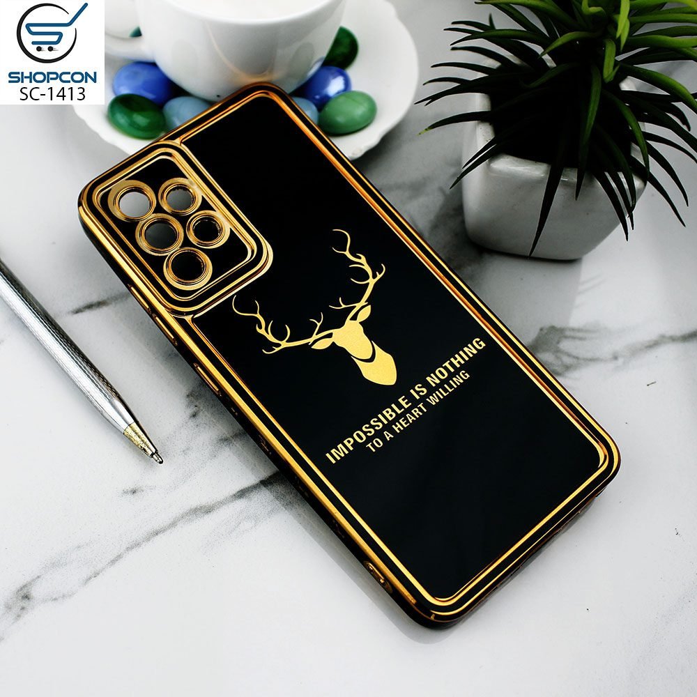 Samsung Galaxy A32 Nacho / New Color Silk Shine Deer Case / Electroplating Borders / Soft Case with Camera Protection / Mobile Cover