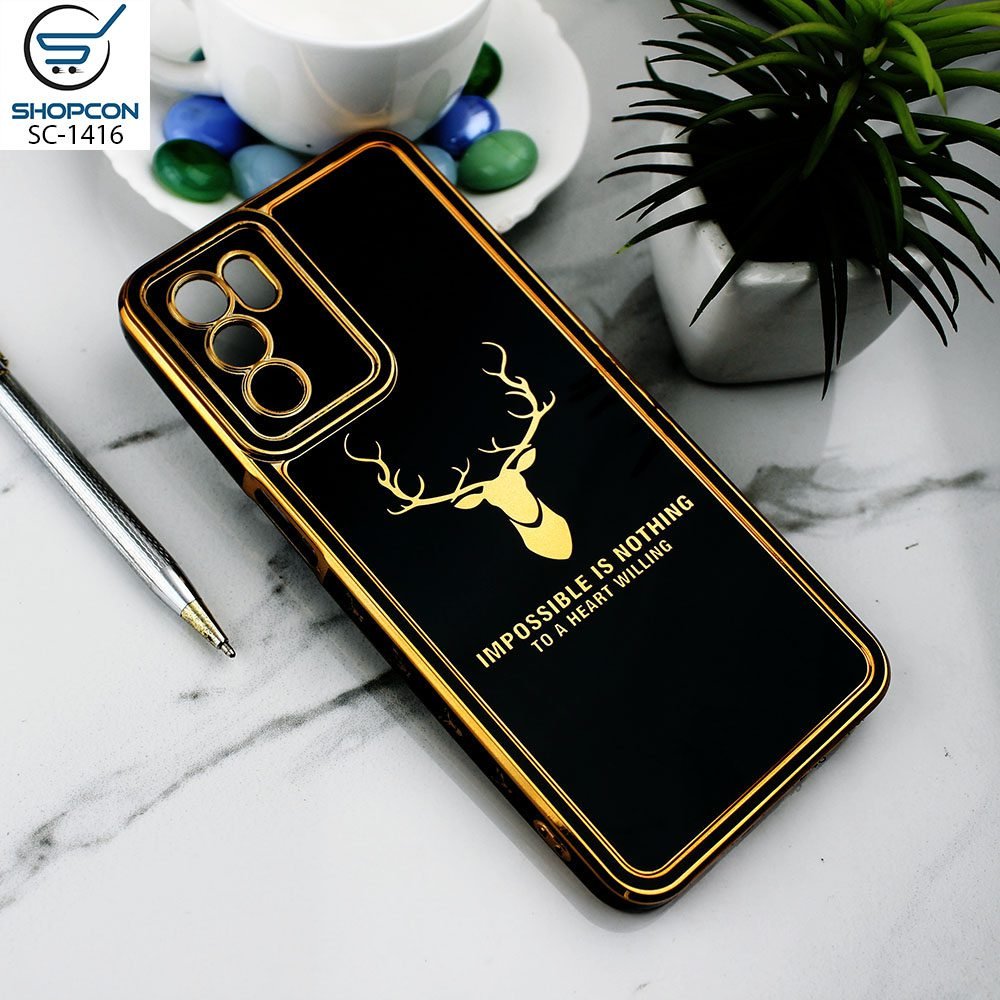 Oppo A16 / Oppo A16S / New Color Silk Shine Deer Case / Electroplating Borders / Soft Case with Camera Protection / Mobile Cover