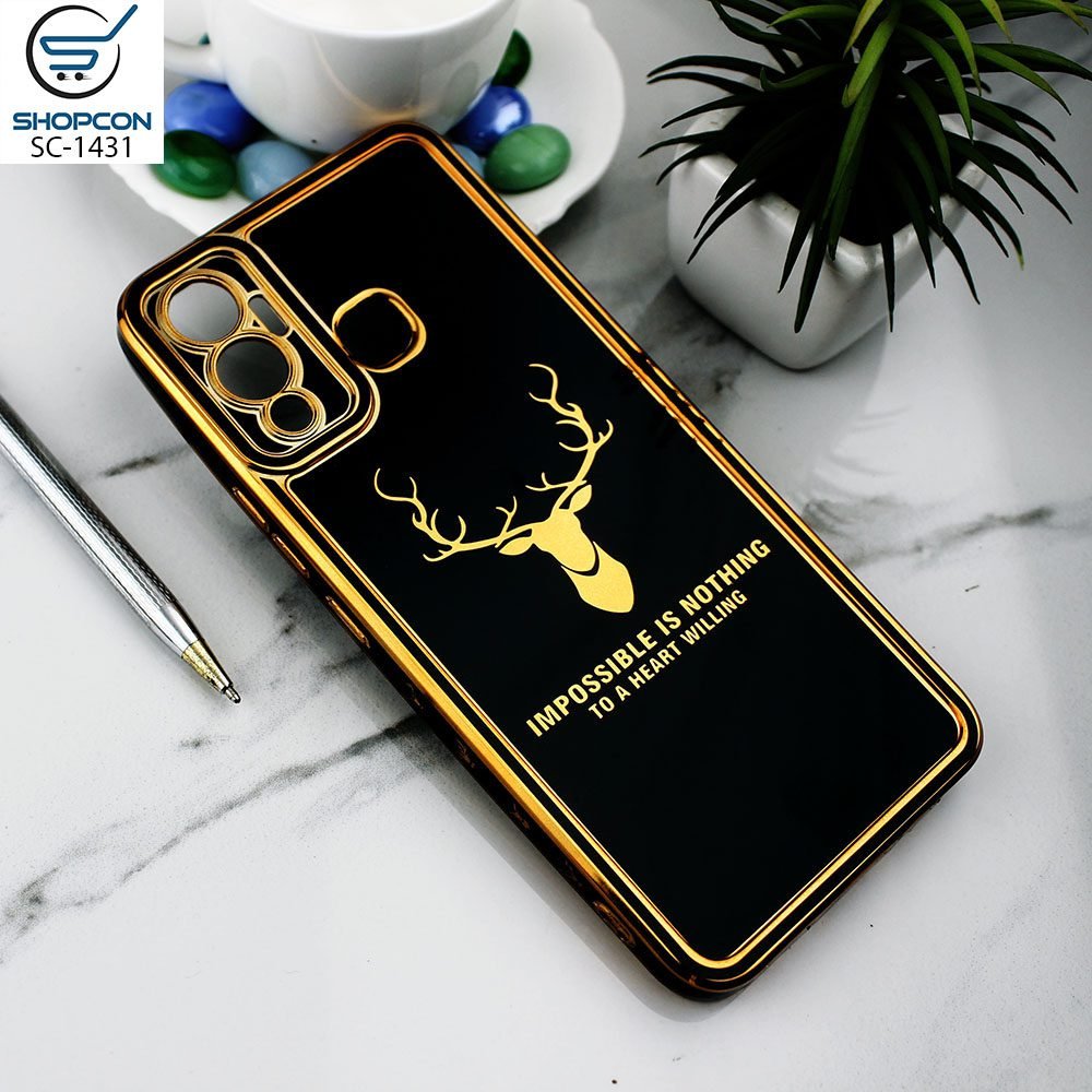 Inf Hot 12 Play / New Color Silk Shine Deer Case / Electroplating Borders / Soft Case with Camera Protection / Mobile Cover
