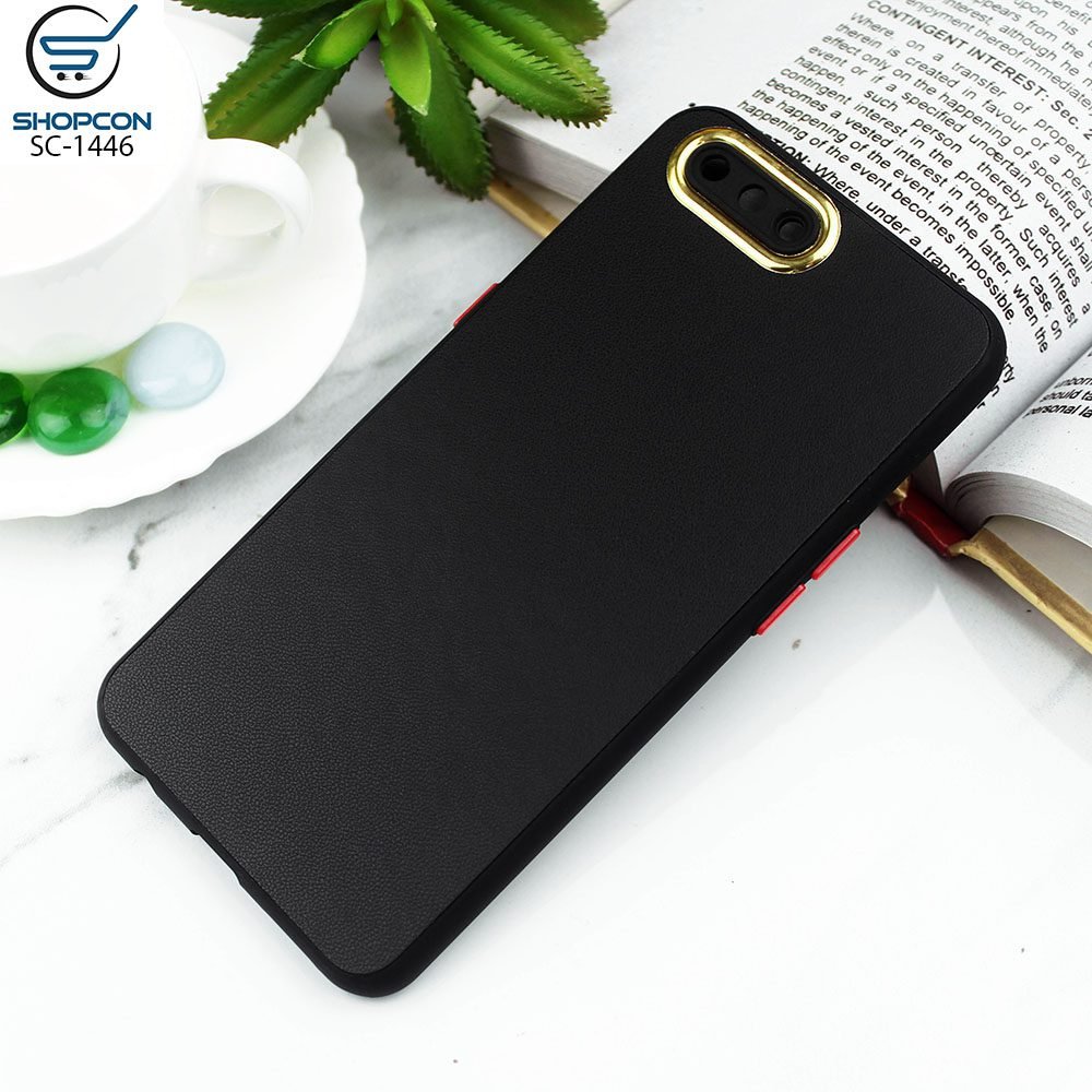 Oppo A3S / Oppo A5 / Oppo A12E / Candy Color Leather TPU Case / Soft Borders / Camera Protection with Electroplating Ring / Mobile Cover