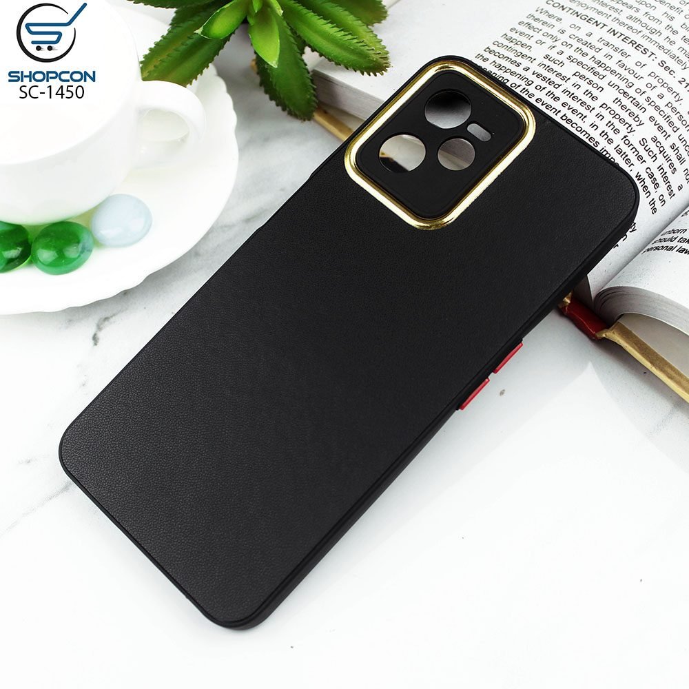 Realme C35 / Candy Color Leather TPU Case / Soft Borders / Camera Protection with Electroplating Ring / Mobile Cover